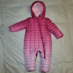 Snozu Pink Ombre Baby Girl Quilted Snowsuit Size 9/12 months
